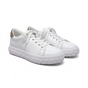 Michael Kors White and Gold Sneakers Contemporary Style